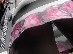 Best upskirt video of a brunette wearing a thong