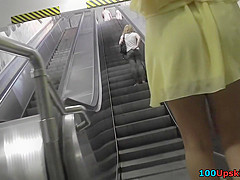 Best upskirt video with slim babe in sexy mini skirt