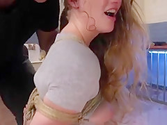 Big ass brunette fucking slaves coach