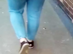 Big bbw redheads ass in tight jeans