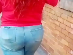 Big bbw redheads ass in tight jeans