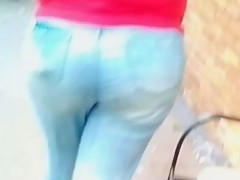 Big bbw redheads ass in tight jeans
