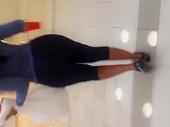 Big black ass in see thru spandex