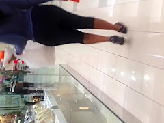 Big black ass in see thru spandex