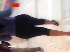 Big black ass in see thru spandex