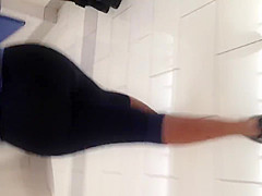Big black ass in see thru spandex