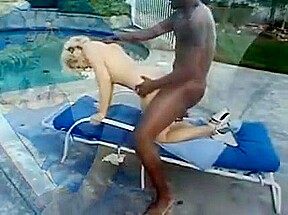 Big tits blonde banged outdoors by a big black cock