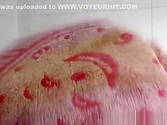 Big tits wife drying her body