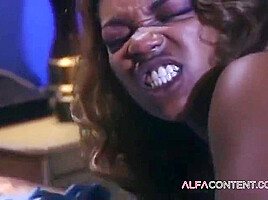 Black Brunette Enjoys Big Black Dick
