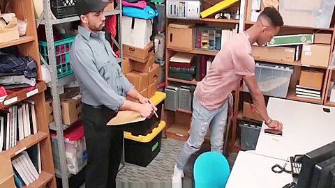 Black Jock Security Officer By Black Twink Shoplifter Into Fucking Him