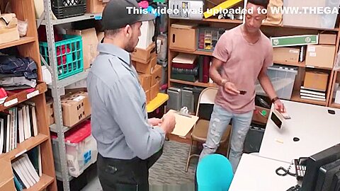 Black Jock Security Officer By Black Twink Shoplifter Into Fucking Him
