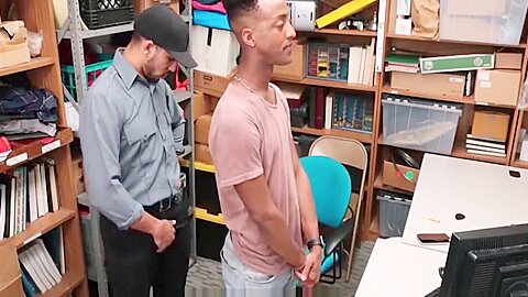 Black Jock Security Officer By Black Twink Shoplifter Into Fucking Him