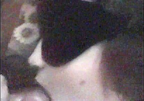 Blindfolded wife sucks cock, masterbates and gets a facial