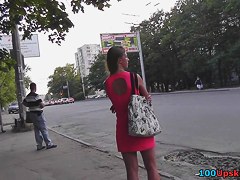 Blond bimbo flashed up petticoat