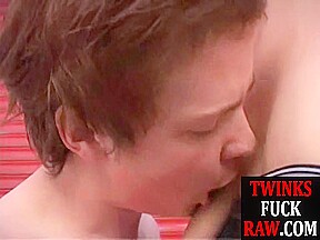 Blond twink sucked and rimmed before breeded for jizz