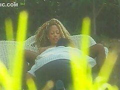 Blonde Black Chicks Tight Cunt Is Split Open By A Huge Mutant Cock In Backyard