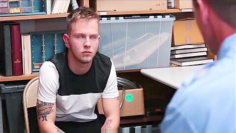 Blonde Straight Twink Boy Caught And Fucked By Jock Officer