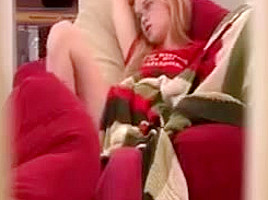 Blonde caught masturbating