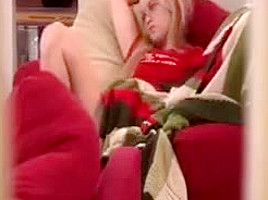Blonde caught masturbating