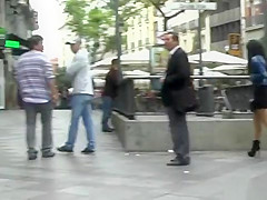 Blonde disgraced in public downtown
