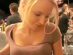 Blonde in the pub