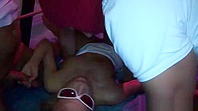 Blonde milf gangbang