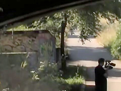 Blonde slave rough banged in back alley