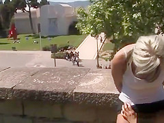Blonde slave rough banged in back alley