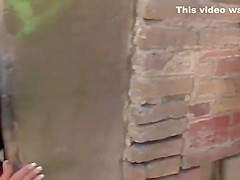 Blonde slave rough banged in back alley