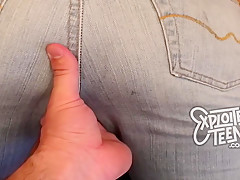 Blonde teen 18+ with big natural tits sucks cock
