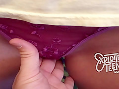 Blonde teen 18+ with big natural tits sucks cock