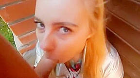 Blondi sip of sperm gardener