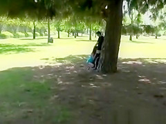 Blowjob in public park