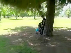 Blowjob in public park