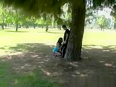 Blowjob in public park