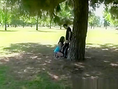 Blowjob in public park