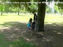 Blowjob in public park