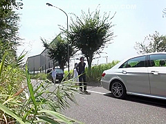 Bondaged Asian Slut Gets Fucked By Two Pervert Guys