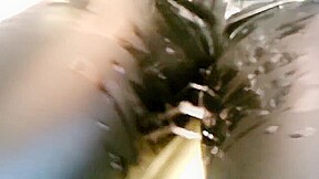 Bound girl with ball gag gets messy