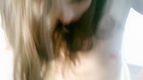 Bound girl with ball gag gets messy