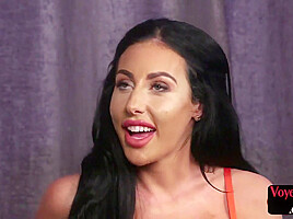 British babes in high heels tease guy till cumshot