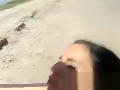 Brunette Beauty Sucking Dick And Banged On Public Beach