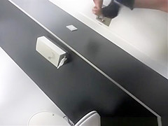 Brunette girl pulling down her bikini bottom and pissing