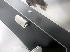 Brunette girl pulling down her bikini bottom and pissing