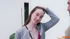 Brunette teen 18+ Hazel Moore Gets Ass Slammed To Gain New Client For Step daddy GP2561 - AnalVids