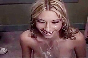 Bukkake cum drinking swallowing queen