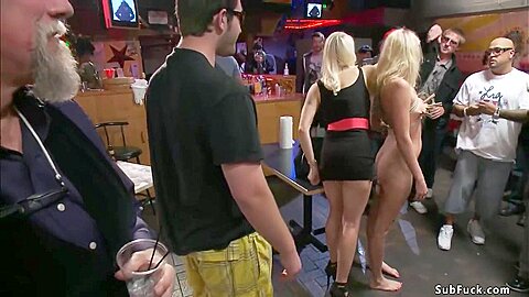 Busty Bound Blonde Fisted In Public