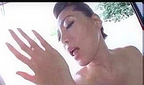 Busty Japanese slut, Reiko Kagami sucks two schlongs