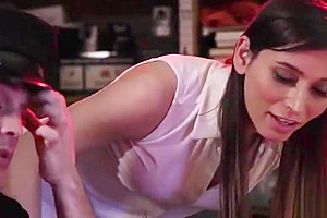 Busty T-babe Korra Del Rio bangs hard on the office table