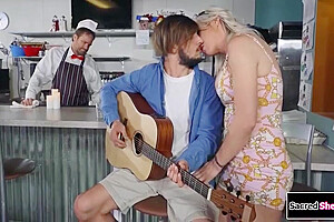 Busty Tgirl Gets Rimmed And Barebacked By A Guy With Aubrey Kate